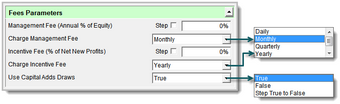 Global Fees Parameter Options