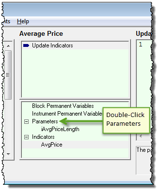 Creating a New Parameter Setting