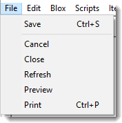 Blox Basic Editor - File Menu