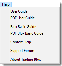 Blox Basic Editor - Help Menu
