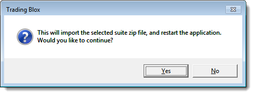 Import Suite Caution Message Information