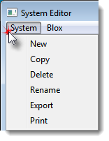 System Editor System Menu Options v4.5.0.x