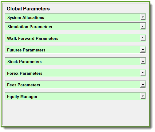 Global Parameters Main Screen v4.3.x