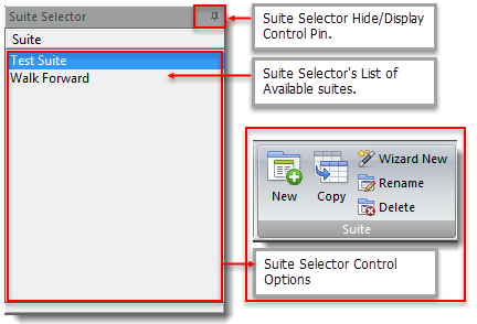 Suite Selector List of Available Suites