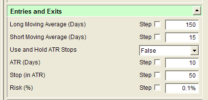 DMA settings used; no stops were active