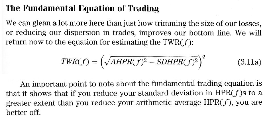 Excerpt from Ralph Vince, &amp;quot;The Leverage Space Portfolio Model&amp;quot;, p.53