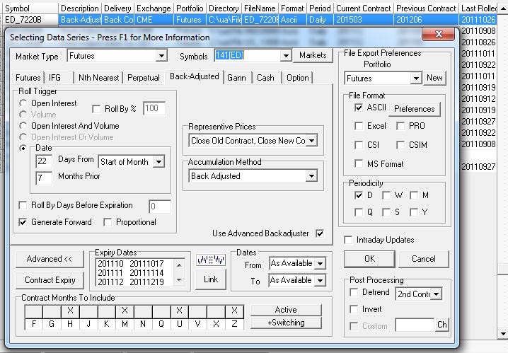 settings on the ED roll by date