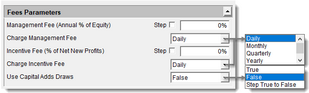 Global Fees Parameter Options