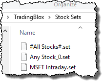 Stock Set Default Stock Portfolio Example