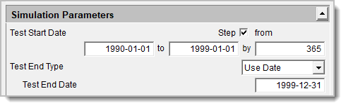 Start-Date Stepped Use-End-Date Segment Parameters Setting Example.