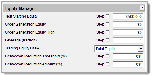 Global Suite Equity Parameters