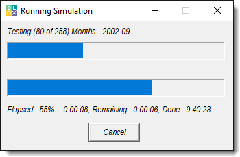 Progress of Stepped Test Processing.